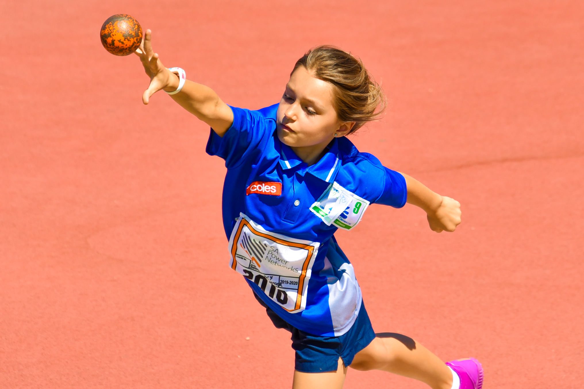 Plympton Flyers athlete competing in shot put